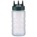 Traex Tri Tip Wide Mouth Squeeze Dispenser - Clear Bottle and Green Cap, 16 Ounce -- 12 per case.