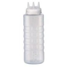 Traex Tri Tip Clear Wide Mouth Squeeze Bottle, 32 Ounce -- 12 per case.