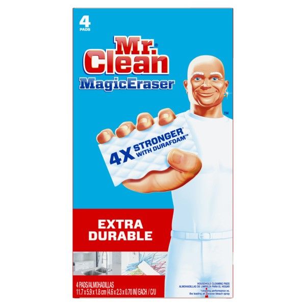 Mr. Clean Extra Durable Scrubber And Cleaning Sponge Magic Eraser, 4 Count -- 8 Per Case
