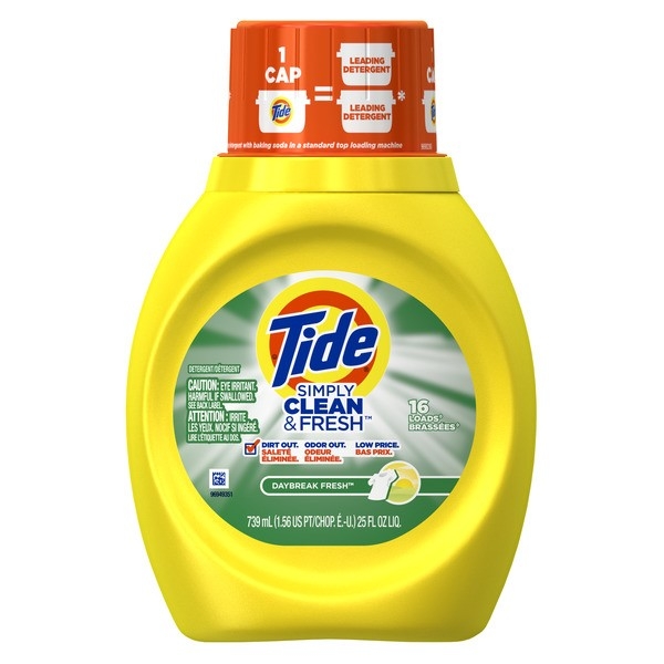 Tide Simply Clean and Fresh Daybreak Fresh Scent Liquid Laundry Detergent, 25 Fluid Ounce -- 6 per case.