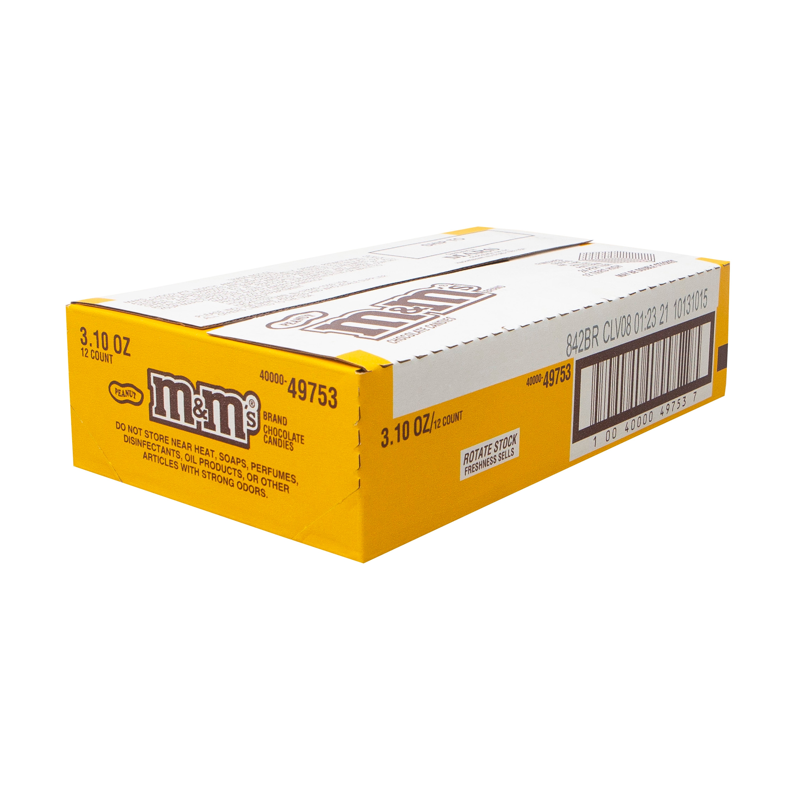 M and Ms Peanut Chocolate Candy, 3.1 Ounce -- 12 per case.