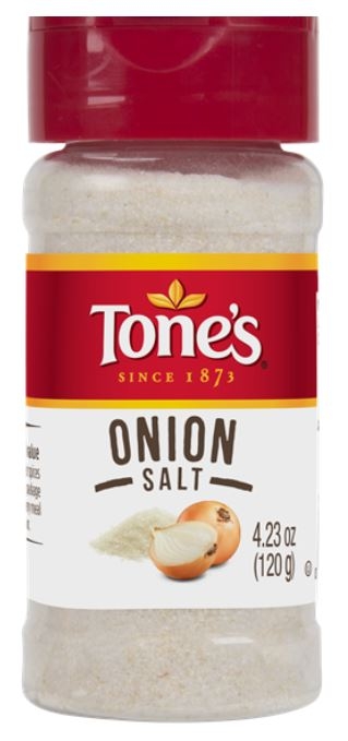 Tones Onion Salt - 1.45 oz. jar, 144 per case