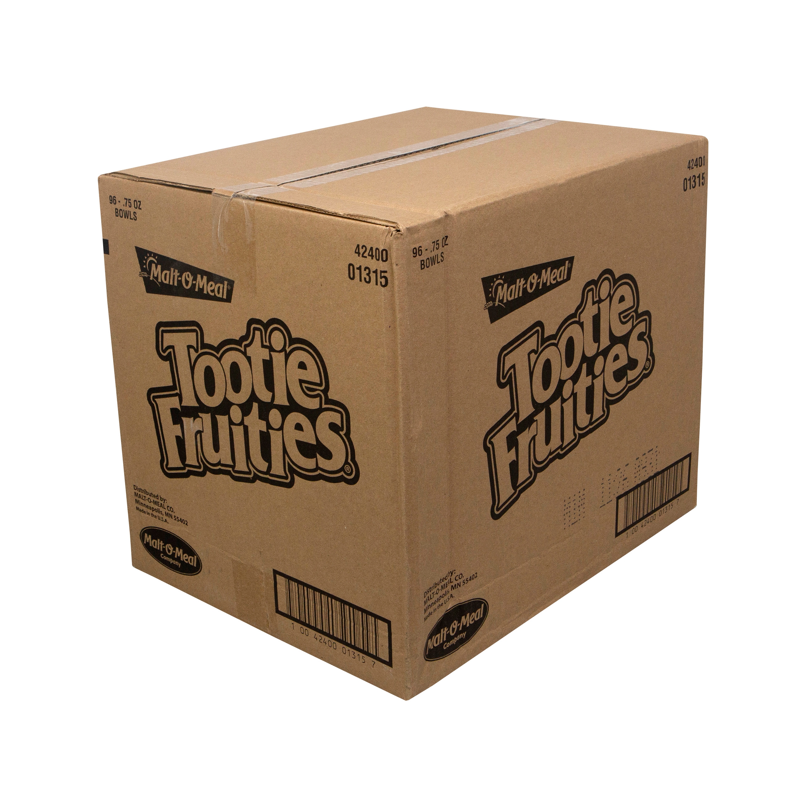 Malt-O-Meal Single Serve Tootie Fruities Bowl Pack Cereal, 0.75 Ounce -- 96 per case.