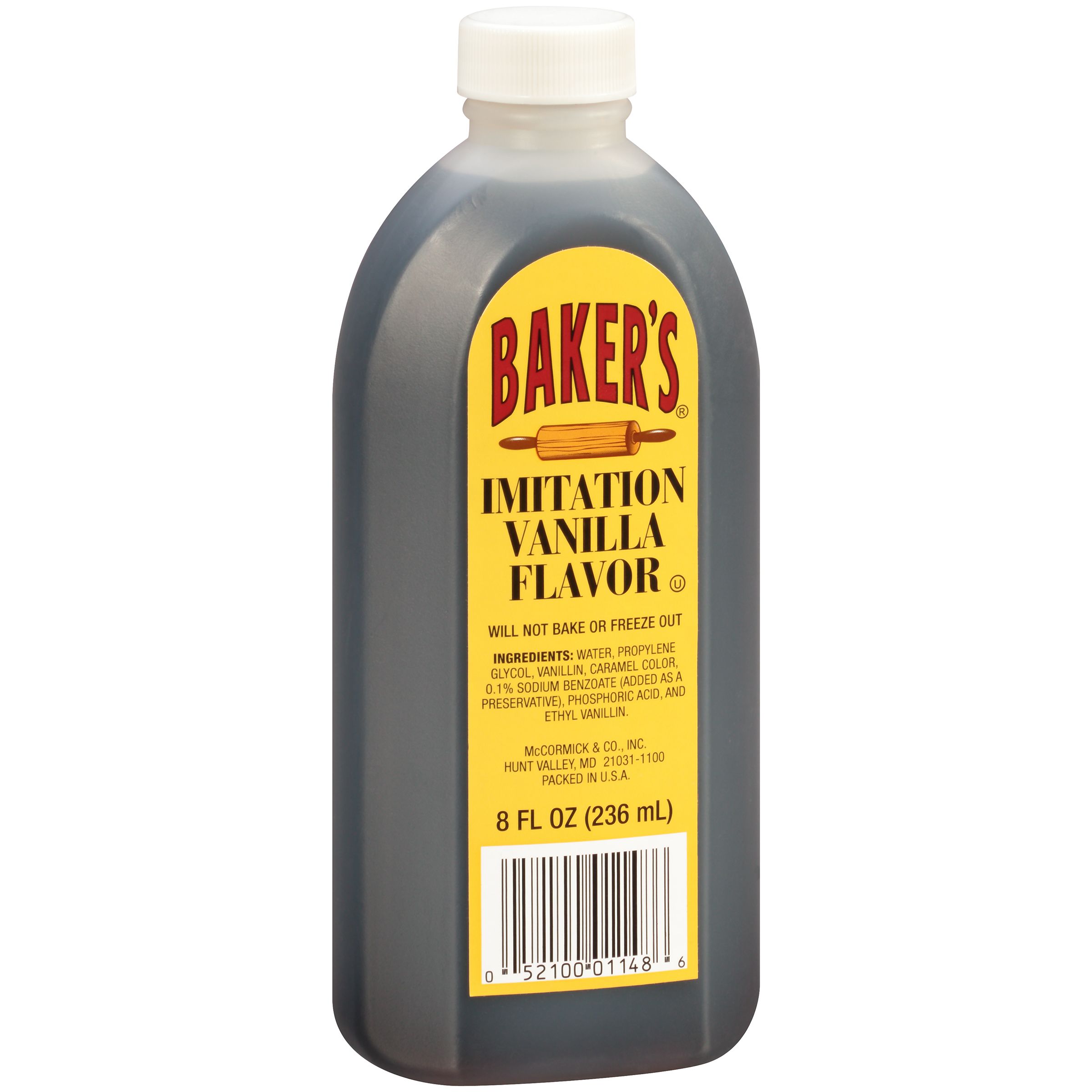 Baker's Imitation Vanilla, 8 Fluid Ounce Bottle -- 24 Per Case