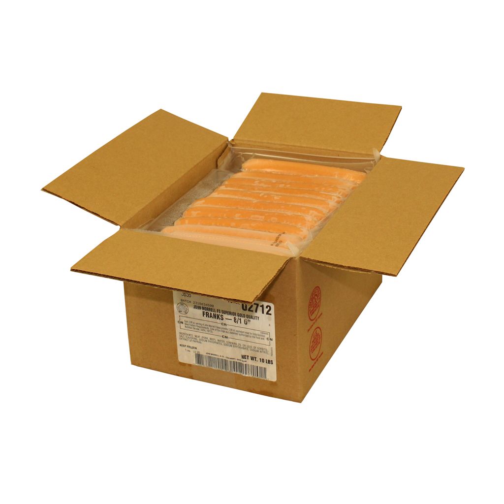 John Morrell Superior Gold All Meat Hot Dog 8/1 Count, 5 Pound -- 2 Per Case