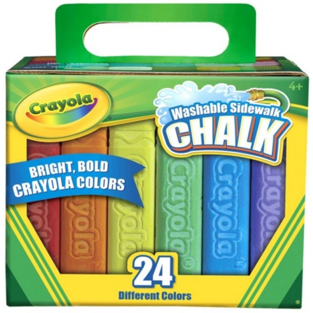 Crayola Washable Anti Roll Sidewalk Chalk - 24 per pack -- 4 packs per case.