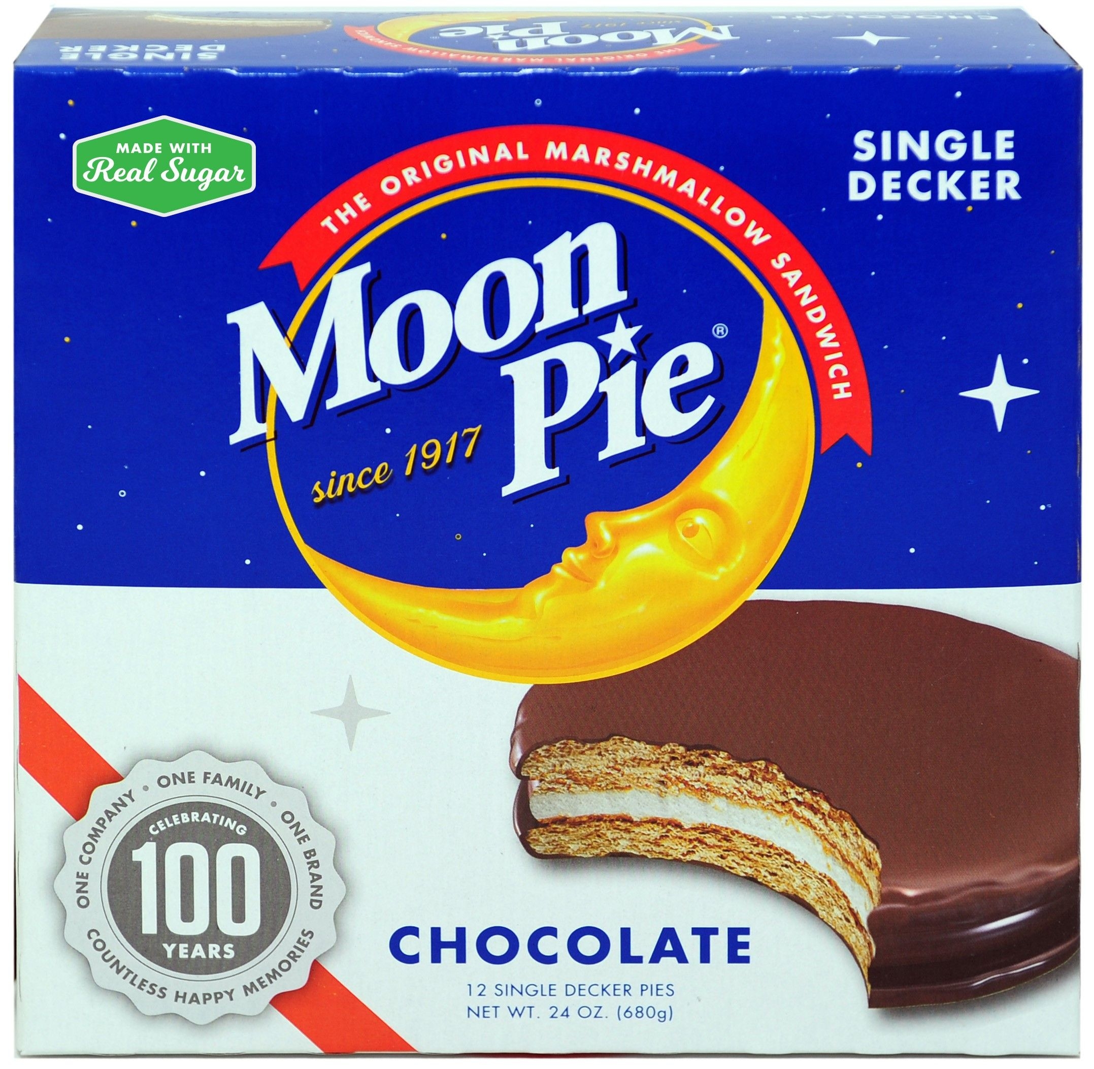 Original MoonPie Chocolate - 12 count box, 8 boxes per case