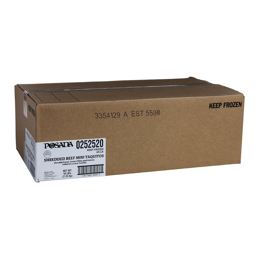 Windsor POSADA Mini Shredded Beef Taquito, 4 Pound -- 4 per case.