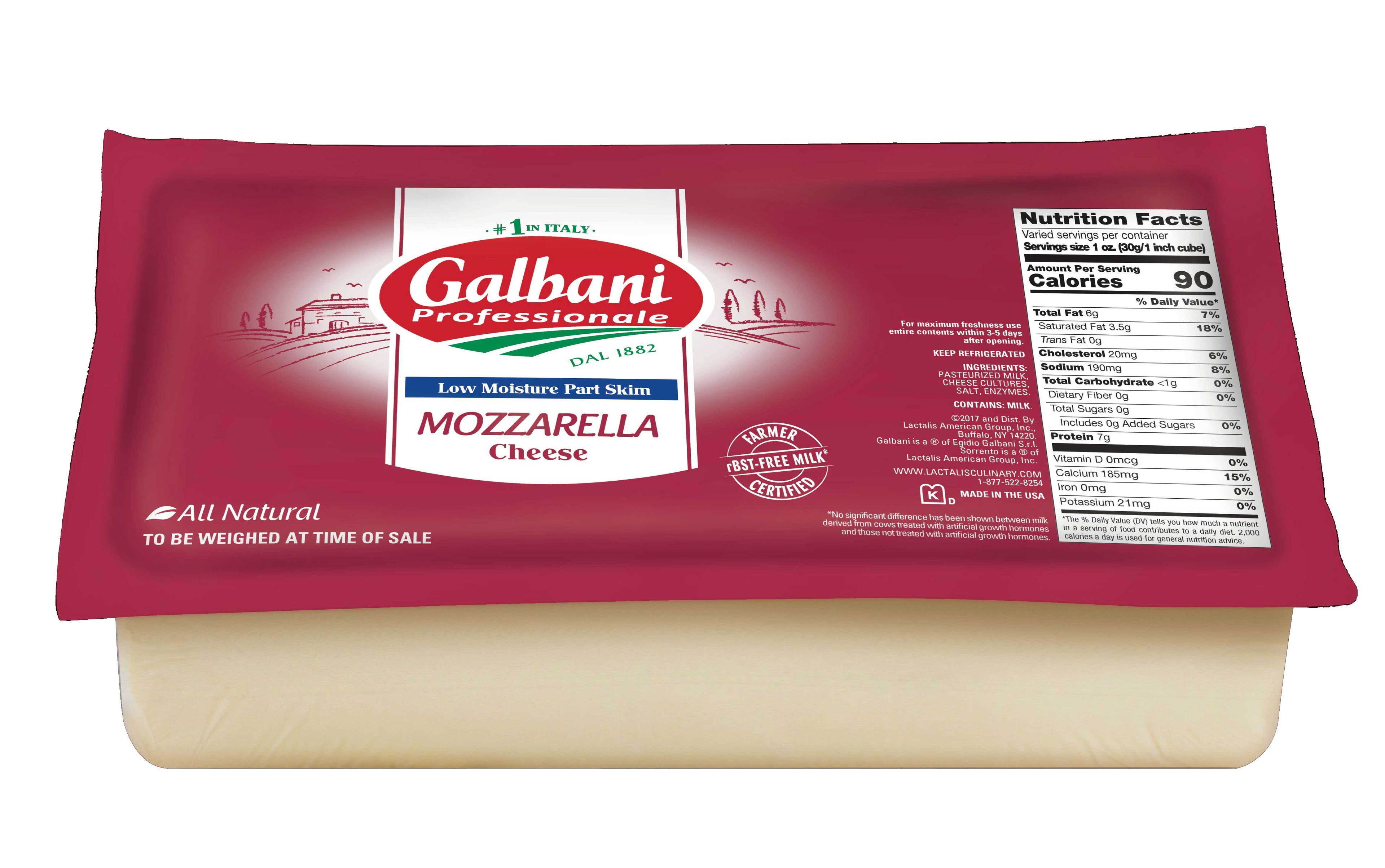 Galbani Professionale Part Skim Mozzarella Cheese, 5 Pound -- 8 Per Case