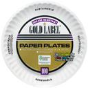 AJM Packaging Coated Gold Label Paper Plate, 7 inch -- 1000 per case.