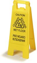 Carlisle Flo Pac Yellow English/Spanish/German Economy Wet Floor Sign, 25 x 11 inch -- 6 per case