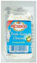 President Plain Fresh Goat Cheese Log, 4 Ounce -- 12 per case.