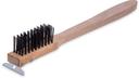 Carlisle Heavy Duty Long Wood Handle Scraper Brush - 20 inch, with Carbon Steel Bristle -- 12 per case
