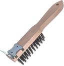Carlisle Heavy Duty Wood Handle Scraper Brush - 11 inch, with Carbon Steel Bristle -- 12 per case