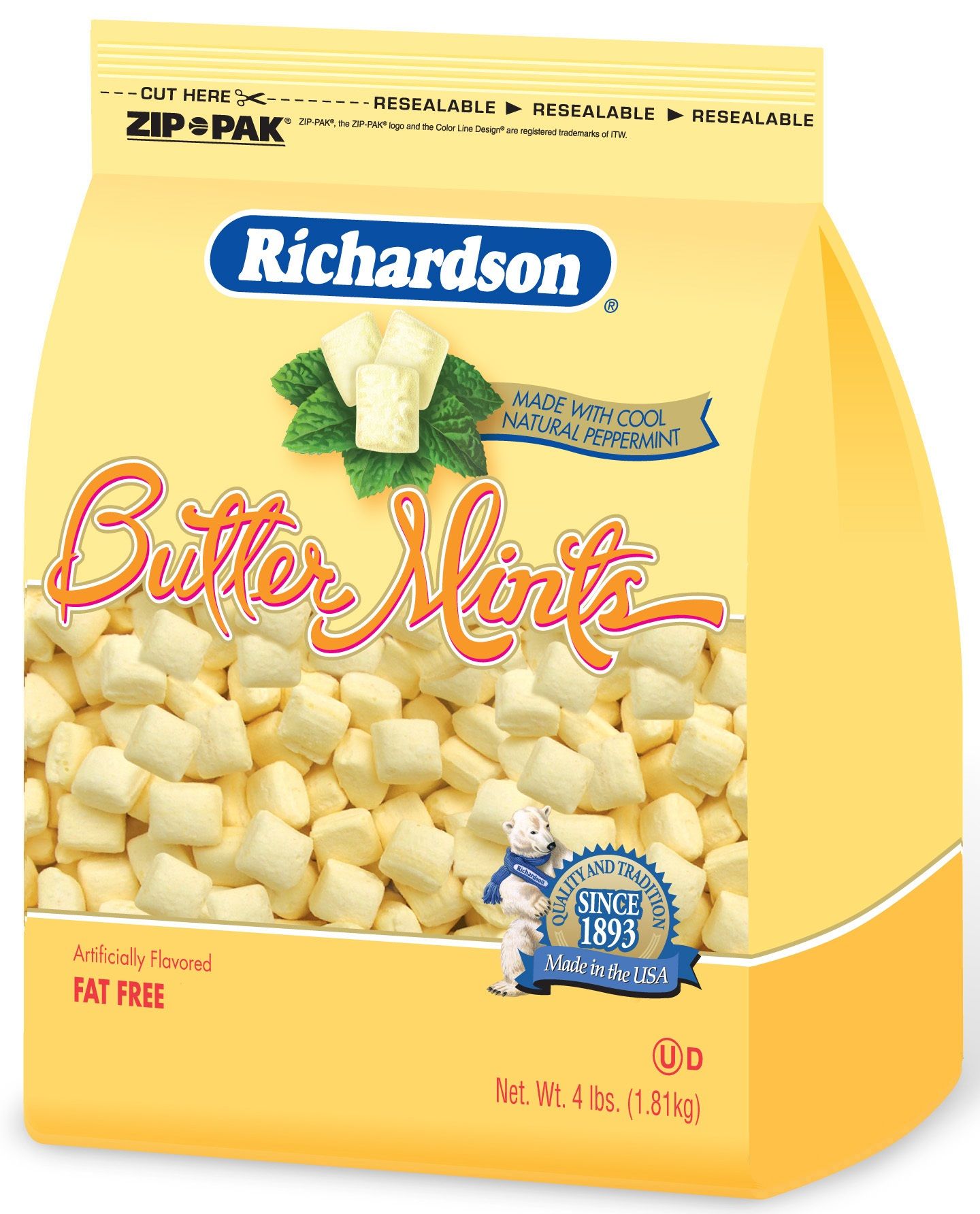 Richardson Butter Mint, Stand Up Bag, 4 Pound -- 6 Per Case