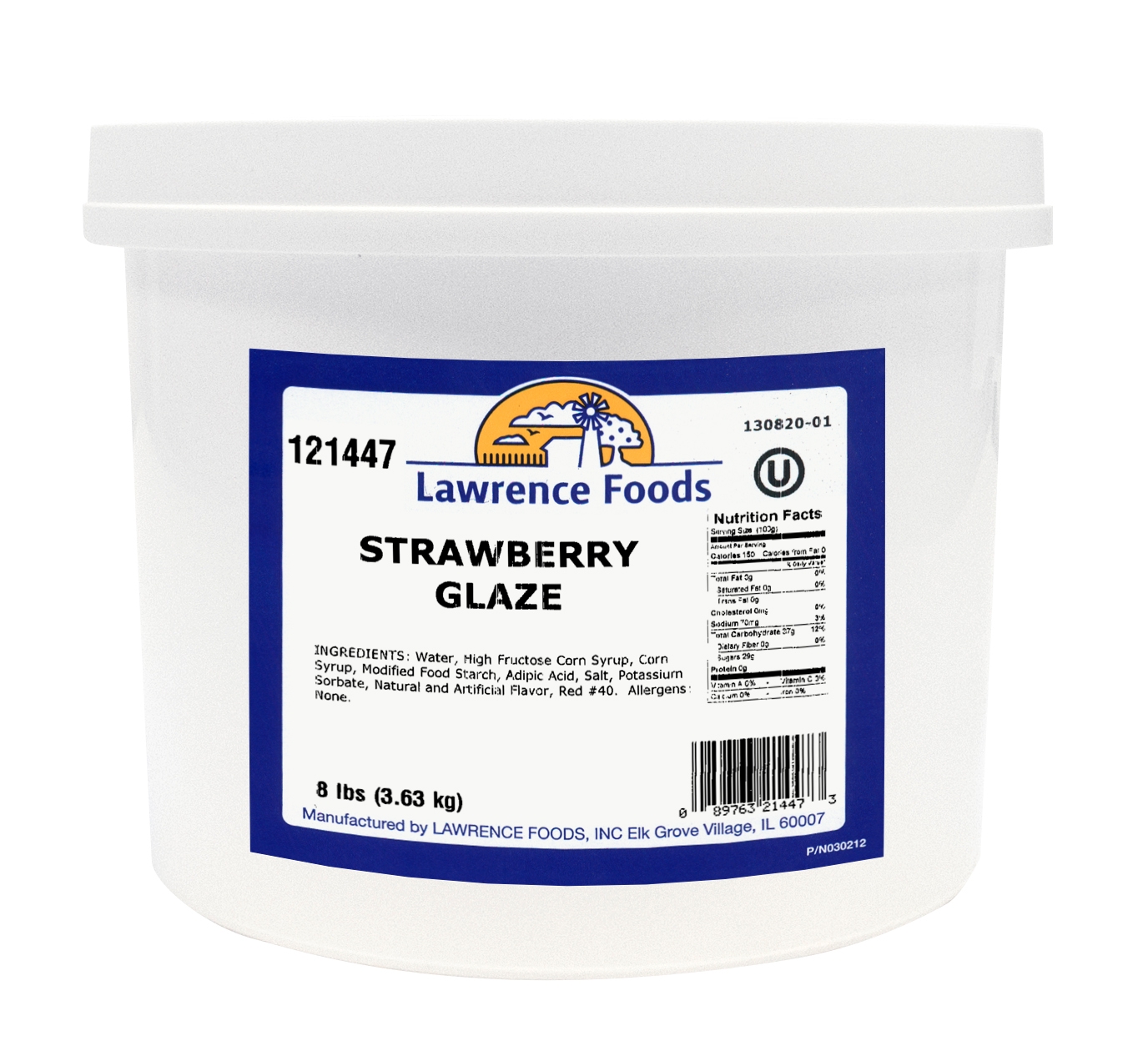 Lawrence Foods Strawberry Glaze, .75 Gallon -- 4 Case