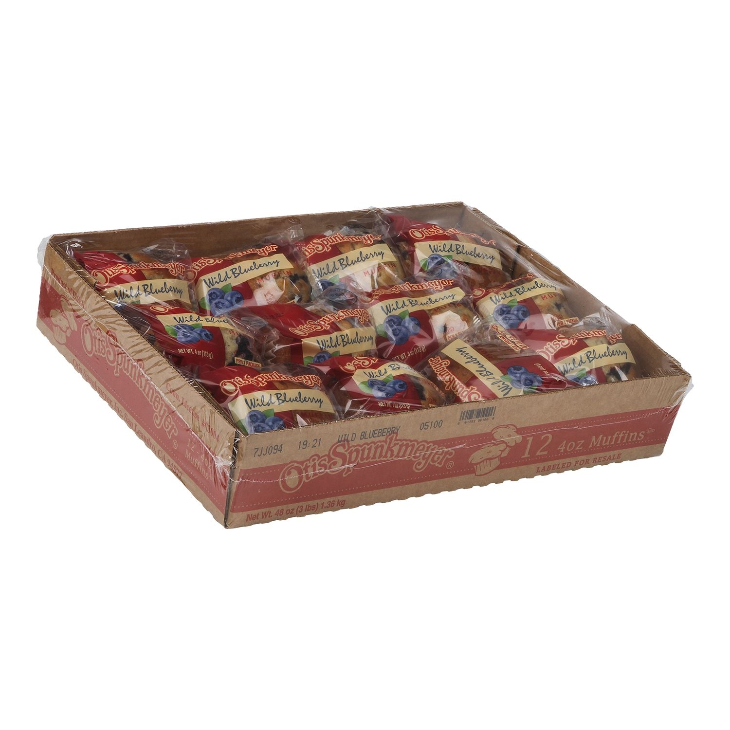 Otis Spunkmeyer Delicious Essentials Wild Blueberry Muffin, 4 Ounce -- 48 per case.