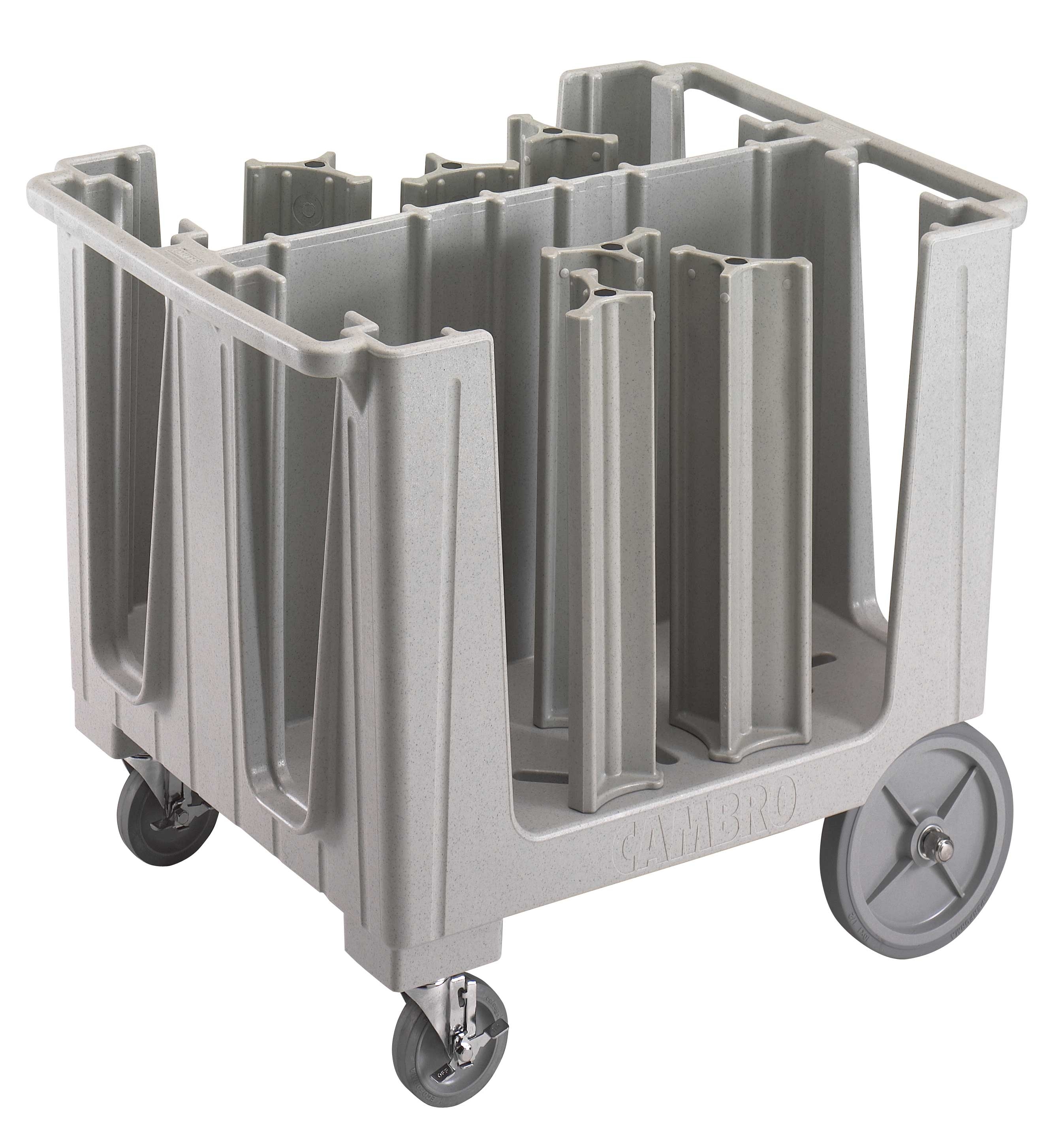 Cambro S Series Adjustable Dish Caddy with 6 Divider, Speckled Gray, 29.125 x 38.25 x 32.375 inch.
