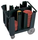 Cambro S Series Adjustable Dish Caddy with 6 Divider, Black, 29.125 x 38.25 x 32.375 inch.