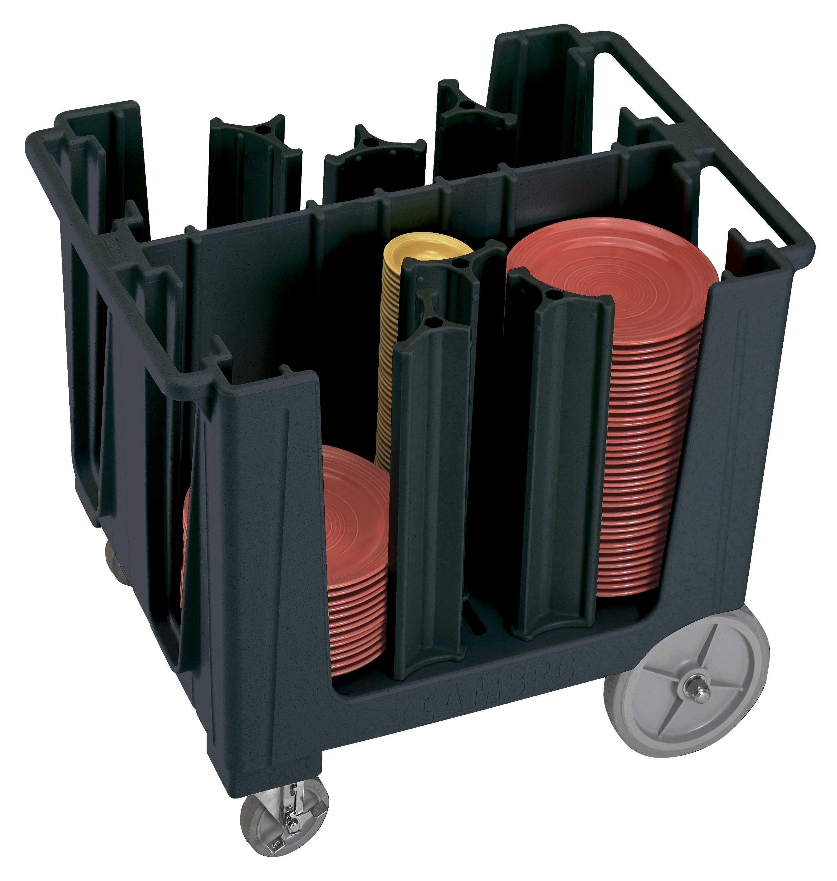 Cambro S Series Adjustable Dish Caddy with 6 Divider, Black, 29.125 x 38.25 x 32.375 inch.