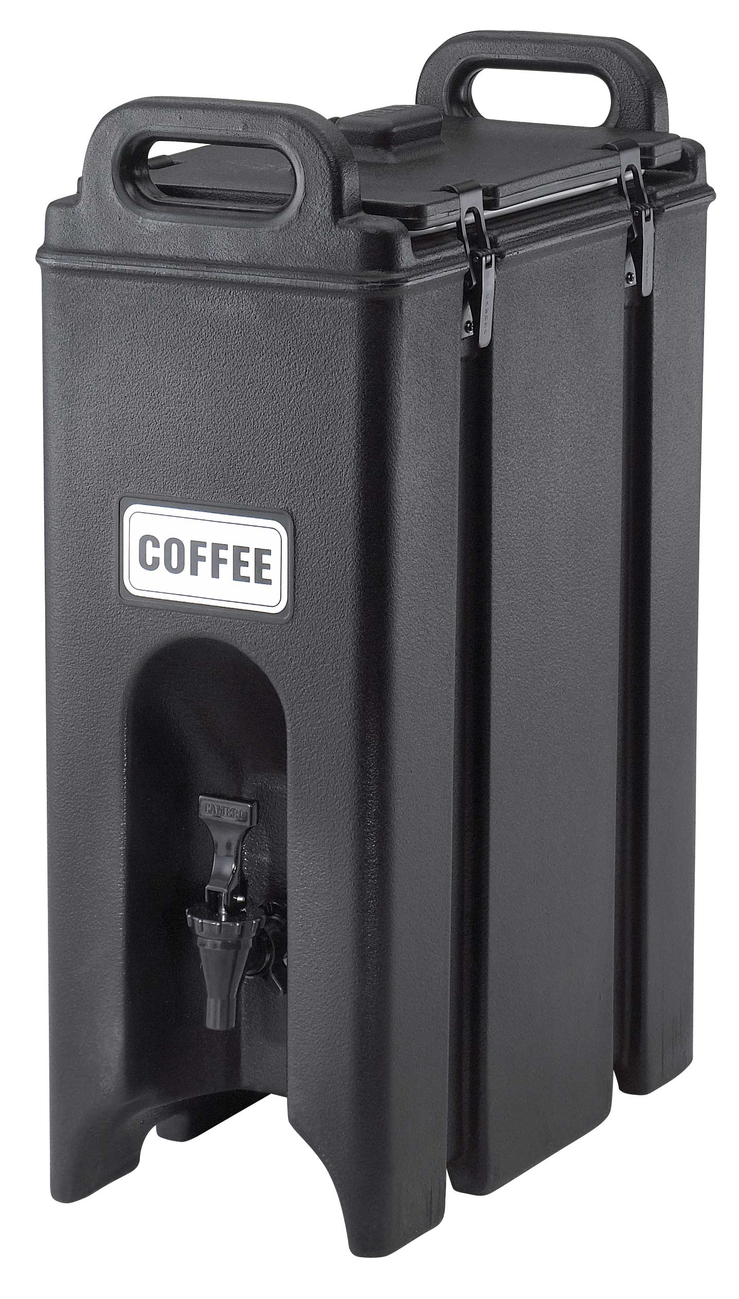 Camtainer Plastic Insulated Beverage Dispenser, Black, 5 1/2 Gallon.