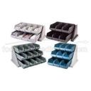 Cambro Versa Organizers Rack with 6 Bins, Black, 20 1/8 x 17 1/4 x 9 1/4 inch.