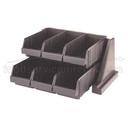 Cambro Versa Organizers Rack with 6 Bins, Speckled Gray, 20 1/8 x 17 1/4 x 9 1/4 inch.