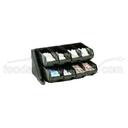 Cambro Organizers Rack With 8 Bins, Black, 25 1/8 x 17 1/4 x 9 1/4 inch.