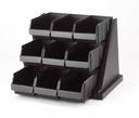 Cambro Organizers Rack with 2 Bins, Black, 20 1/8 x 21 3/8 x 14 1/4 inch.