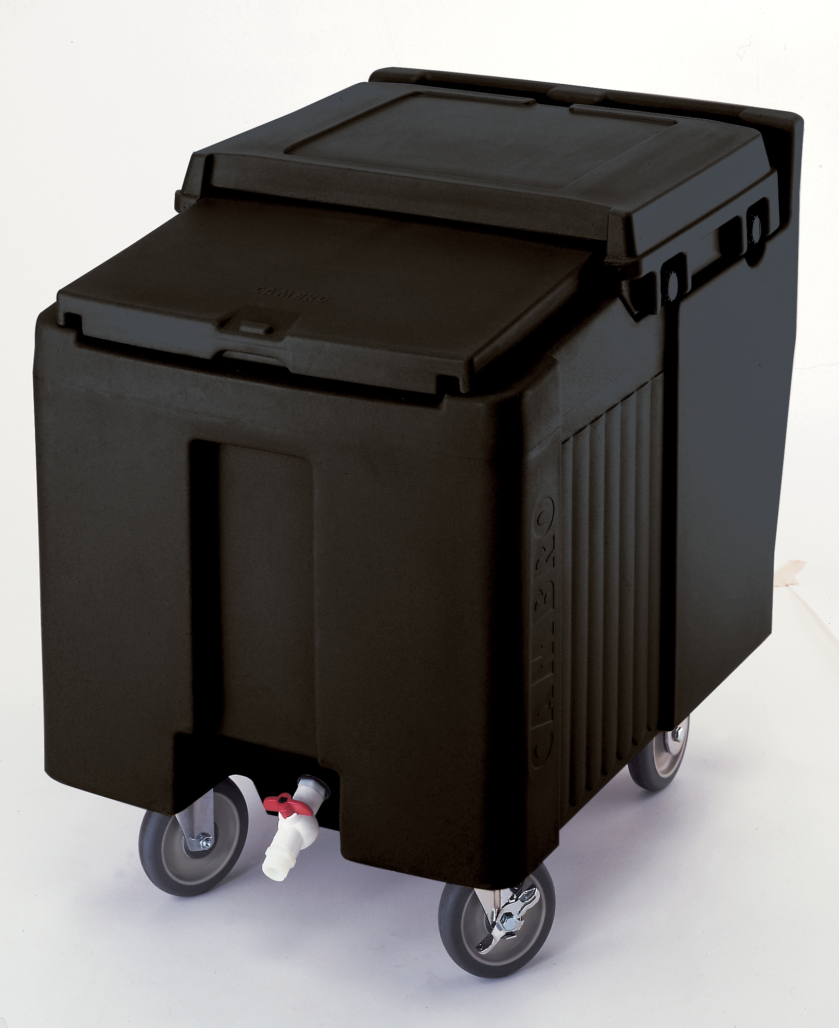 Cambro SlidingLid Ice Caddy, Black, 23 x 31 1/2 x 29 1/4 inch.