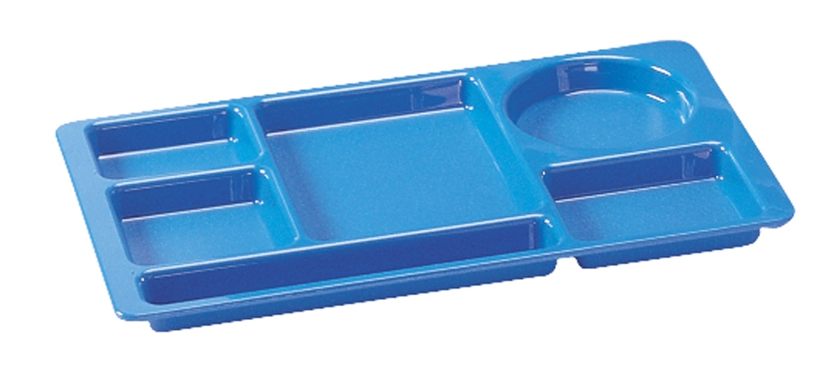 Camwear 2 x 2 Six Compartment Polycarbonate School Tray, Blue, 8 3/4 x 15 inch -- 24 per case.