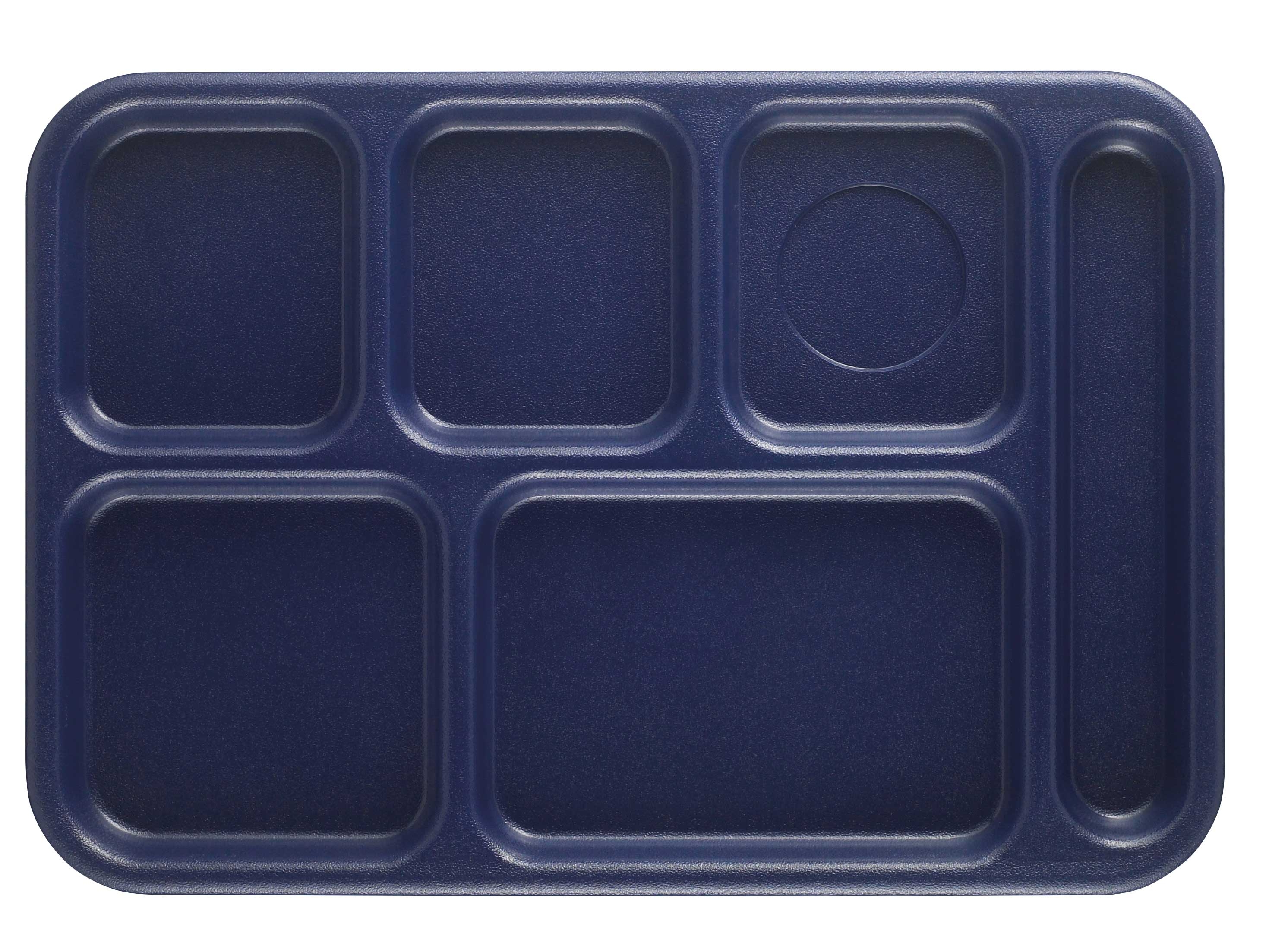 Cambro Budget 6 Compartment School Tray, Navy Blue, 10 x 14 inch -- 24 per case.