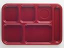 Cambro Budget 6 Compartment School Tray, Cranberry, 10 x 14 inch -- 24 per case.