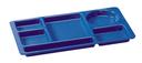 Camwear 2 x 2 Six Compartment Polycarbonate School Tray, Navy Blue, 8 3/4 x 15 inch -- 24 per case.
