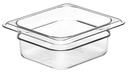 Camwear One Sixth Size Food Pan, Clear, 1.1 Quart -- 6 per case.