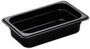 H Pan One Fourth Size Food Storage Pan, Black, 6 3/8 x 10 7/16 x 2 1/2 inch -- 6 per case.