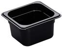H Pan One Sixth Size Food Storage Pan, Black, 6 3/8 x 6 15/16 x 4 inch -- 6 per case