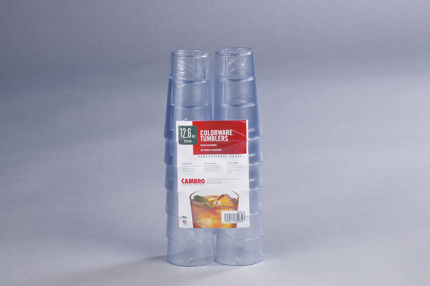 Cambro Colorware 12 Ounce San Plastic Tumbler - Multi Pack, 6 Count -- 6 Per Case