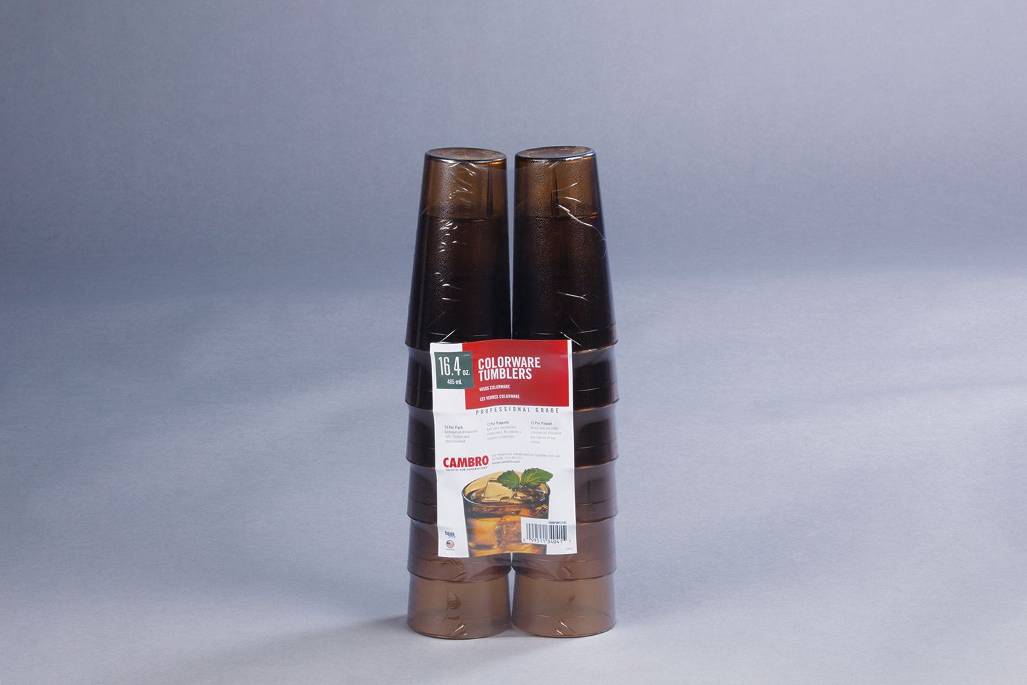 Cambro Colorware Amber 16 Ounce Tumbler, 12 Count -- 6 Per Case