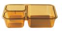 Cambro Heat Resistant Plastic Amber 3 Compartment Insert Tray, 8 11/16 x 6 5/16 x 1 7/8 inch -- 24 per case.
