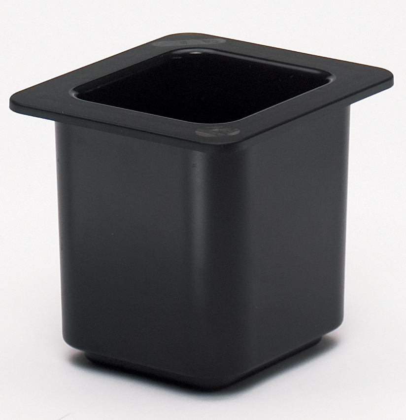Coldfest One Sixth Size Food Pan, Black, 6 3/8 x 6 3/4 x 6 inch.