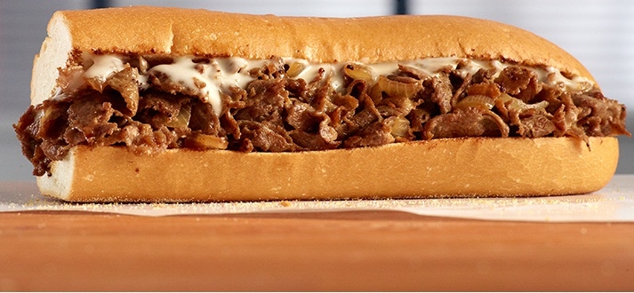 Original Philly Cheesesteak Value Seasoned Beef Sandwich Slice, 5 Ounce -- 32 per case.
