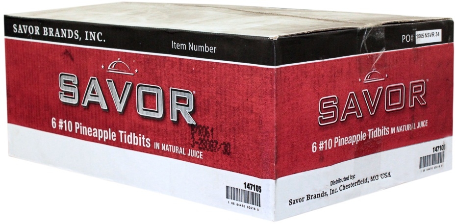 Savor Imports Pineapple Tidbit In Natural Juice, Number 10 Can -- 6 per case.