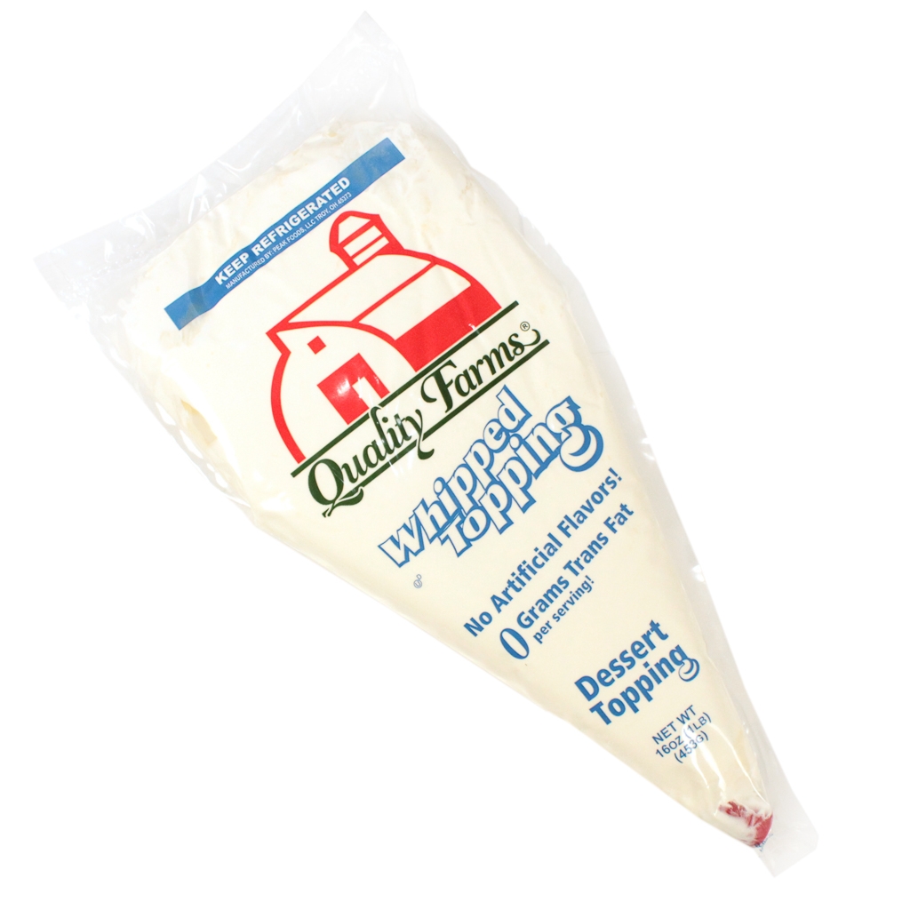 Quality Farms Ready to Use Whipped Topping, 16 Ounce -- 12 per case.