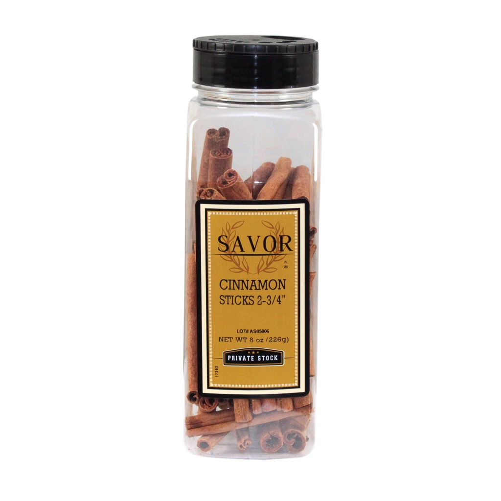 Savor Imports 2.75 inch Cinnamon Sticks, 8 Ounce -- 6 per case.