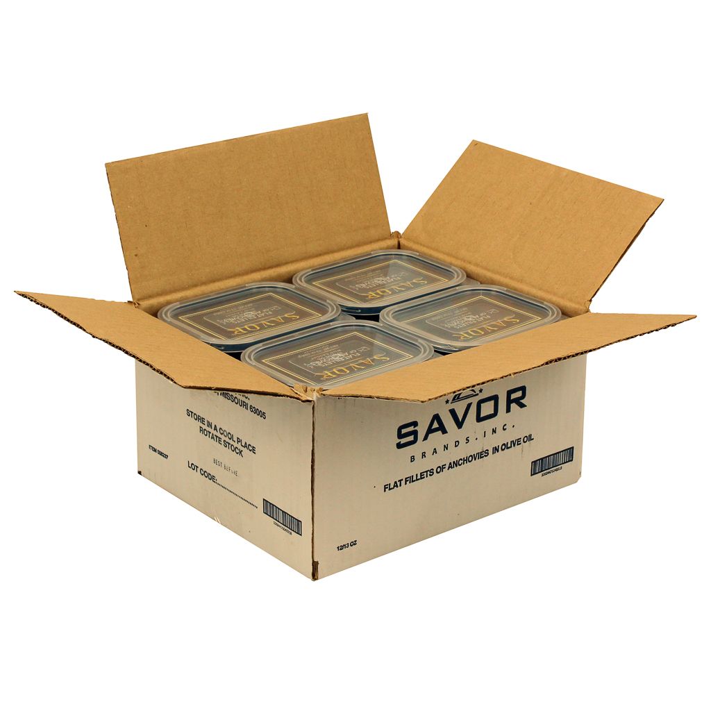 Savor Imports Flat Fillets Anchovies In Olive Oil, 13 Ounce -- 12 Per Case