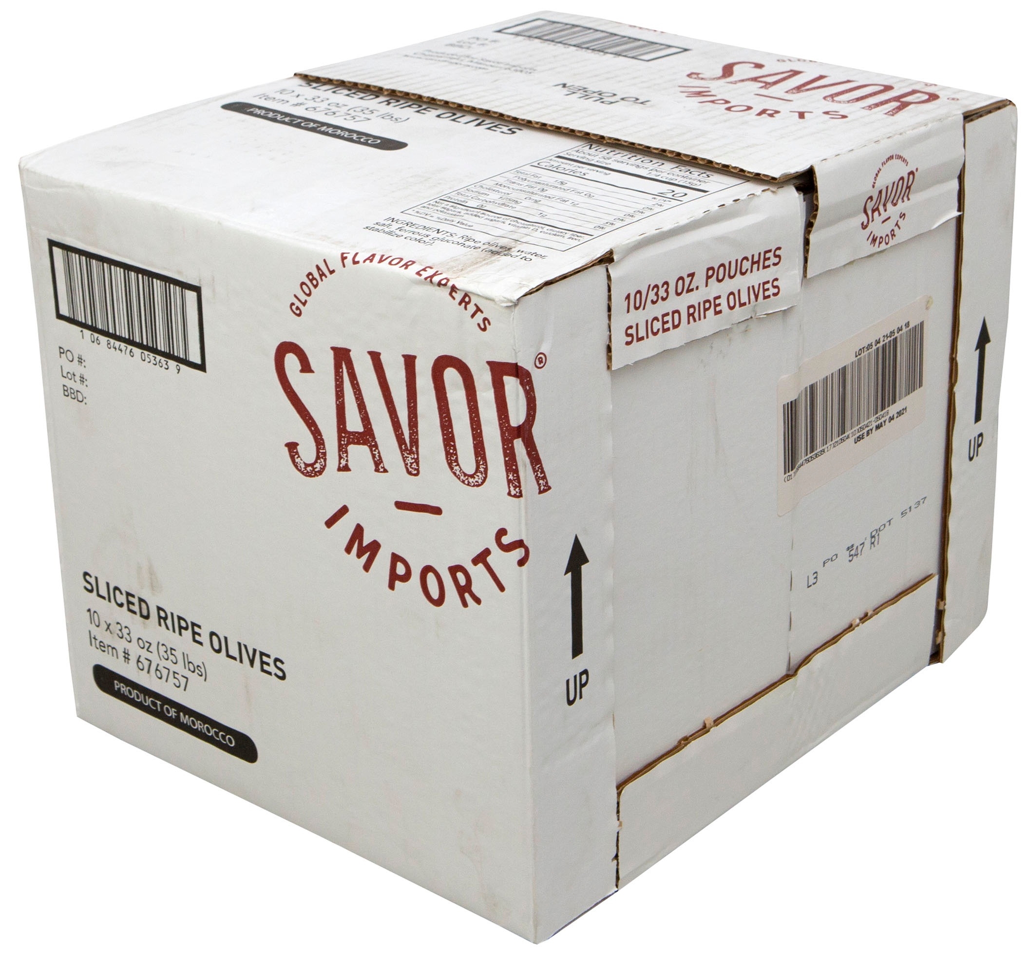 Savor Imports Sliced Ripe Olives, 33 Ounce -- 10 per case.