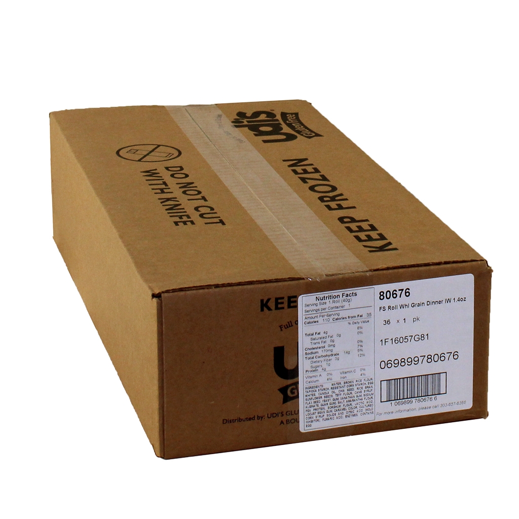 Udi's Gluten Free Whole Grain Dinner Roll, 1.4 Ounce -- 36 Per Case