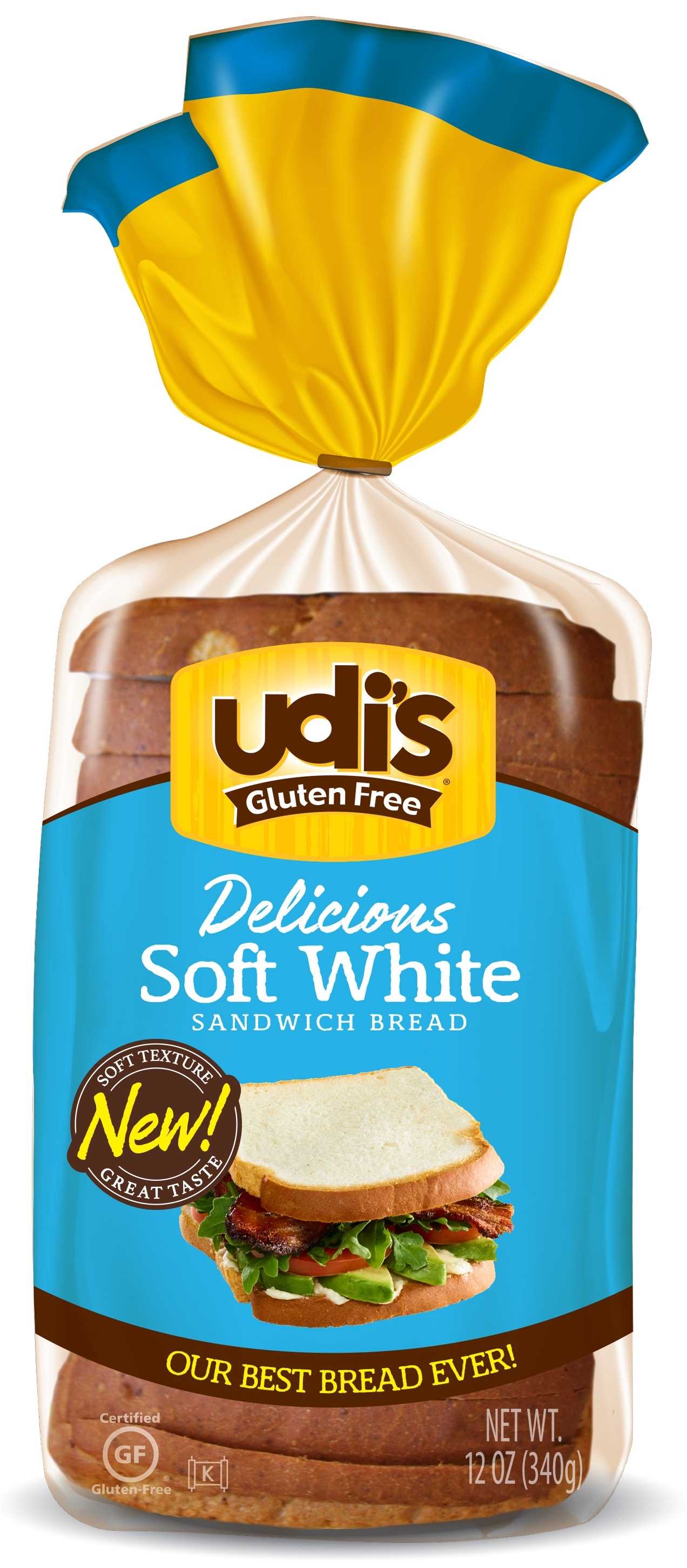 Udi's Delicious White Bread, 12 Ounce -- 8 Per Case