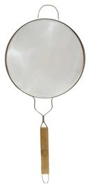 Tablecraft Tinned Single Fine Mesh Strainer with Wood Handle, 10.25 inch Diameter